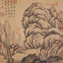 A 元代吳鎮絹本山水立軸畫心尺寸43.7x84厘米【古藝堂】 | Yahoo拍賣