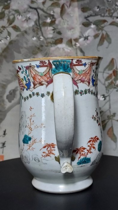 大清王朝乾隆年間燒製外銷瓷粉彩大馬克杯| Yahoo拍賣