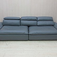 二手家具◎百豐悅二手傢俱-二手 沙發 305公分深灰大三人皮沙發 客廳沙發 精品沙發 桃園二手傢俱 新屋2手傢俱