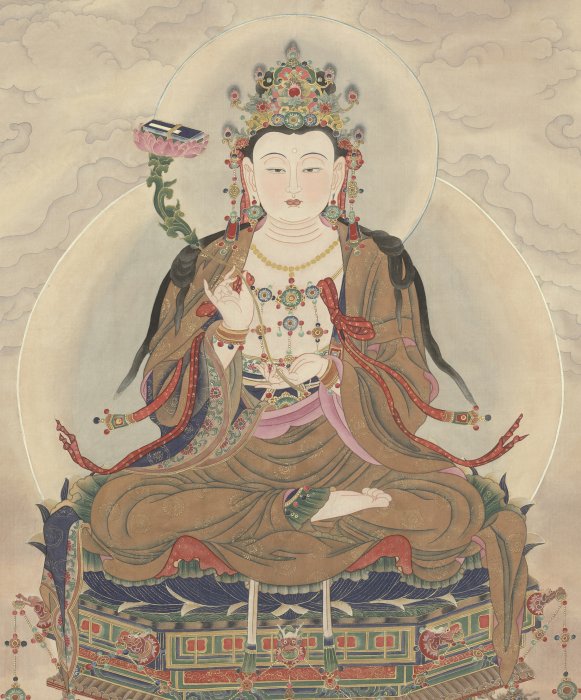 普賢菩薩佛像佛畫媲美唐卡仿古畫工筆畫國畫掛軸水墨畫佛教藝術品Buddha