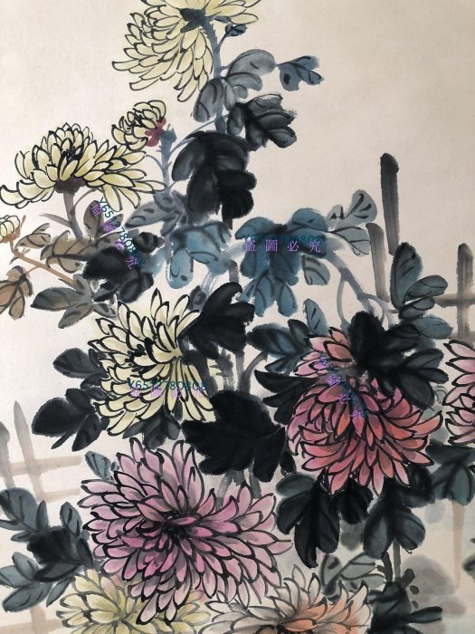 LL96【吳昌碩】花鳥，四尺手繪作品，精工裝裱，裝裱尺寸220*82cm左右畫