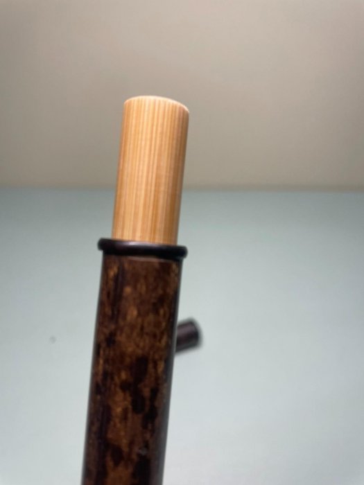 夢工房】時代 紅斑紋竹 香筒 全長12.1㎝ BG-183 竹製圓形雕花籤筒與籤