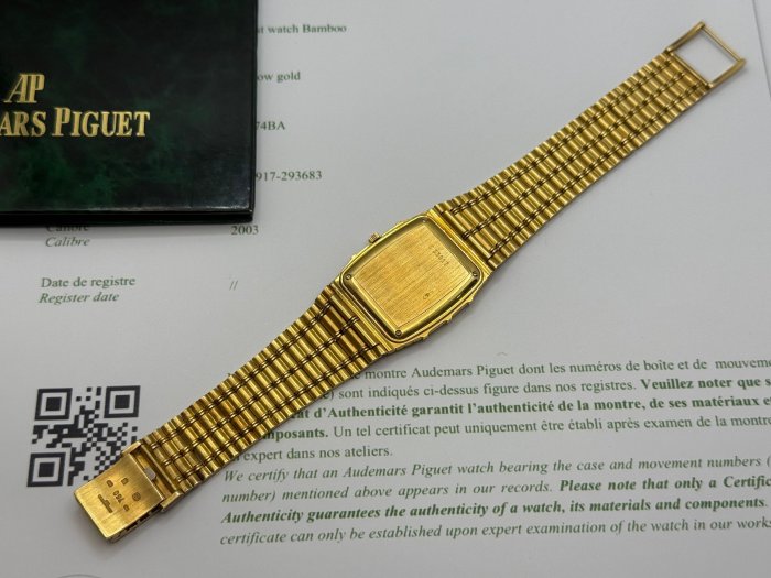 路米名品~ 稀少手上鍊AUDEMARS PIGUET AP 愛彼18K 黃金竹子Bamboo 竹節