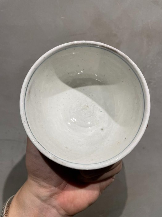 江戸後期 粟田焼 菊御紋 盃・盃台 日本玉置保夫青花杯率先推薦六寸九口杯身蘭花青花瓷六瓣菊紋標記皇室