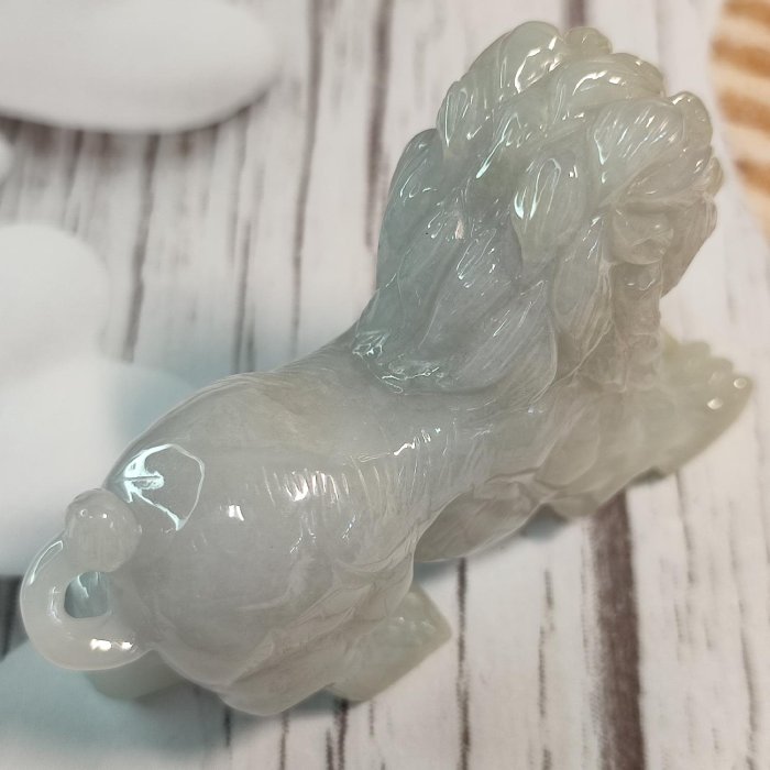 🦁招財納福🦁天然緬甸玉A貨翡翠-細糯立體精雕獅子手把件/小擺件現貨實