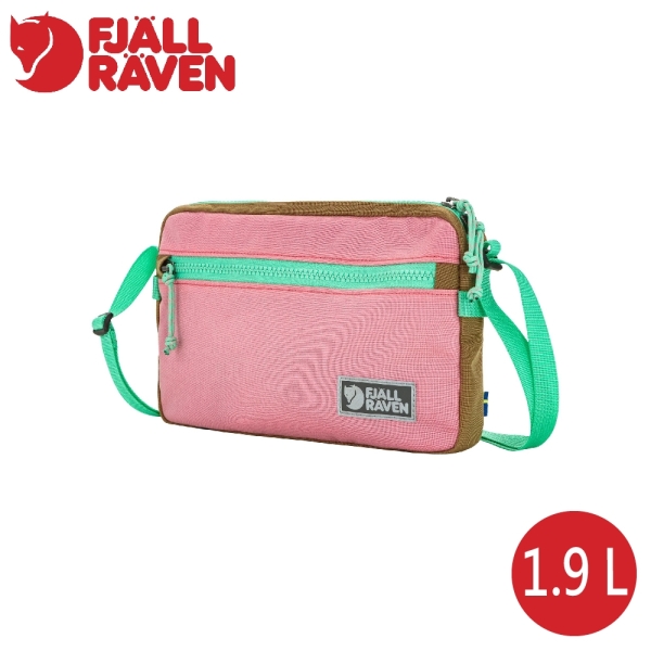 【Fjallraven 小狐狸 Vardag Pocket Large隨身袋《罌粟粉紅/卡其棕》】F23200339/側背包