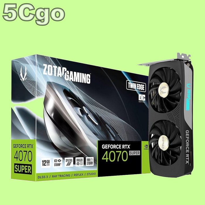 5Cgo🏆權聯 ZOTAC索泰GAMING RTX 4070 SUPER Twin Edge OC 12GB ZT-D40720H-10M 電競顯示卡 含稅