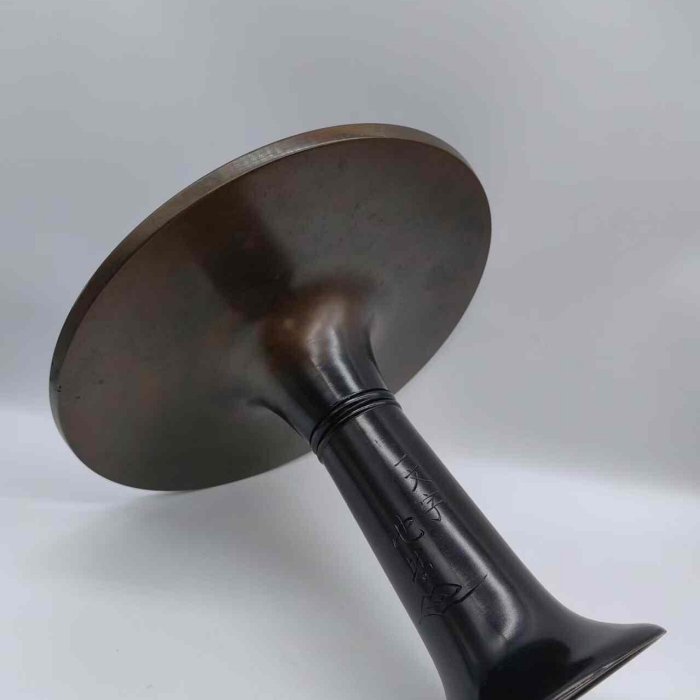 池坊 一文字 銅花器 | 花器 唐銅 る花生 ラッパ型 華道具 唐銅花入
