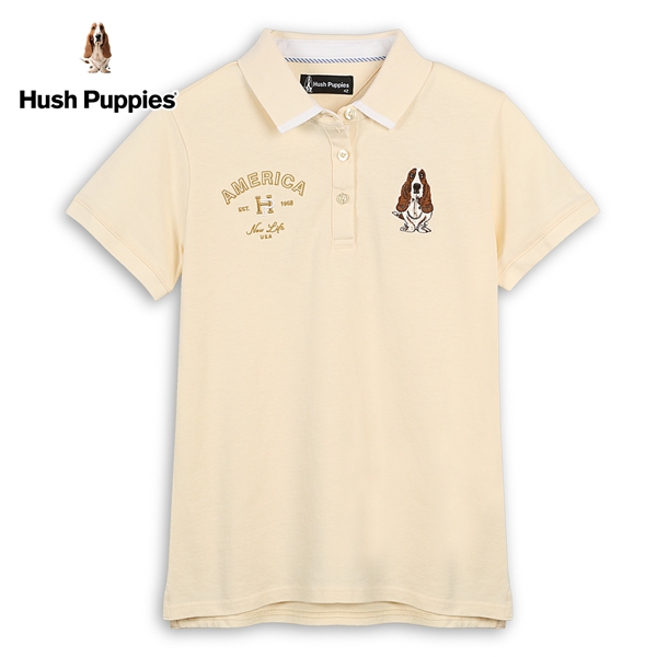 Hush Puppies POLO衫 女裝經典HP造型繡花刺繡狗短袖POLO衫