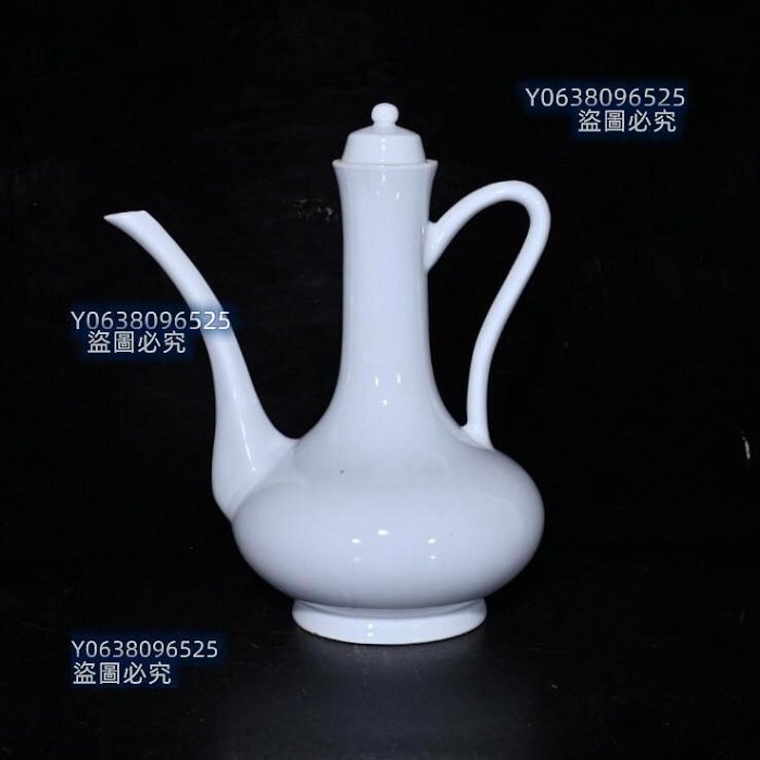 大明永樂白瓷暗刻龍鳳茶具1（壺21.5×19.5cm杯3.8×8.2cm）4501084 青花