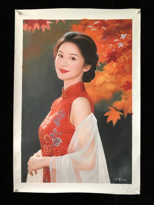 嚴選冷軍創作大師原作，100x70cm純手繪油畫推薦收藏冷軍原創油畫