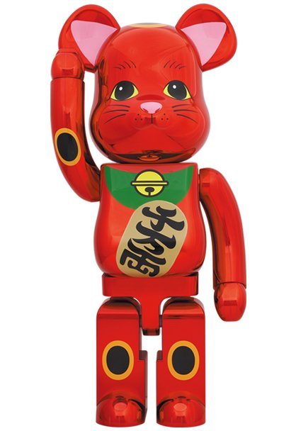 Image.台中逢甲店BE@RBRICK BEARBRICK 1000% 電鍍紅色千萬兩招財貓