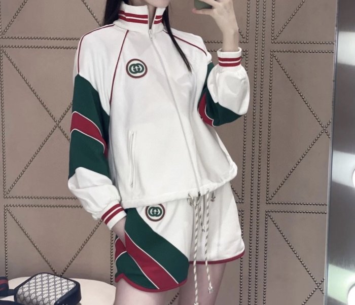 【妖妖代購】Gucci GG 復古運動休閒外套短褲套裝