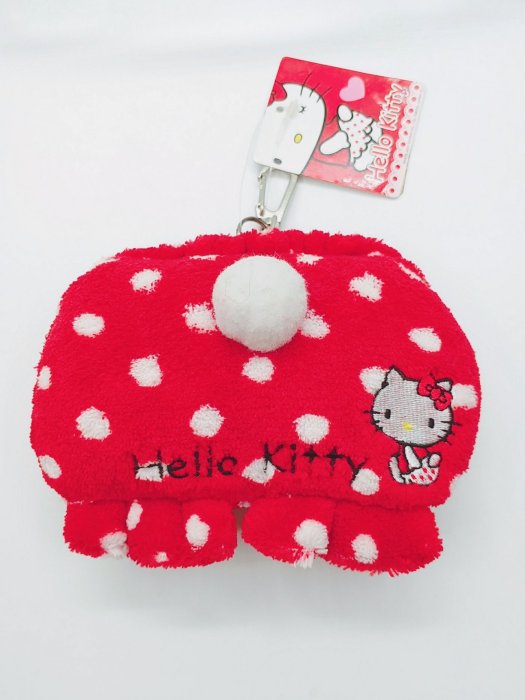 【特價商品】日本三麗鷗Hello Kitty凱蒂貓拉繩票卡套鑰匙圈吊飾