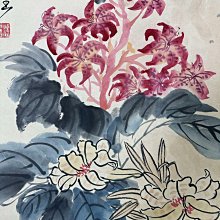 潘天壽】花鳥四尺中堂畫帶雜志純手繪作品裝裱尺寸:207*74cm左右畫芯