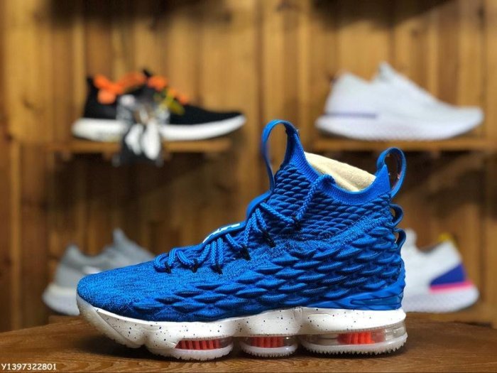 NIKE LEBRON XV LBJ 15 藍色 氣墊 經典 編織 休閒運動籃球鞋 AO1754 400 男