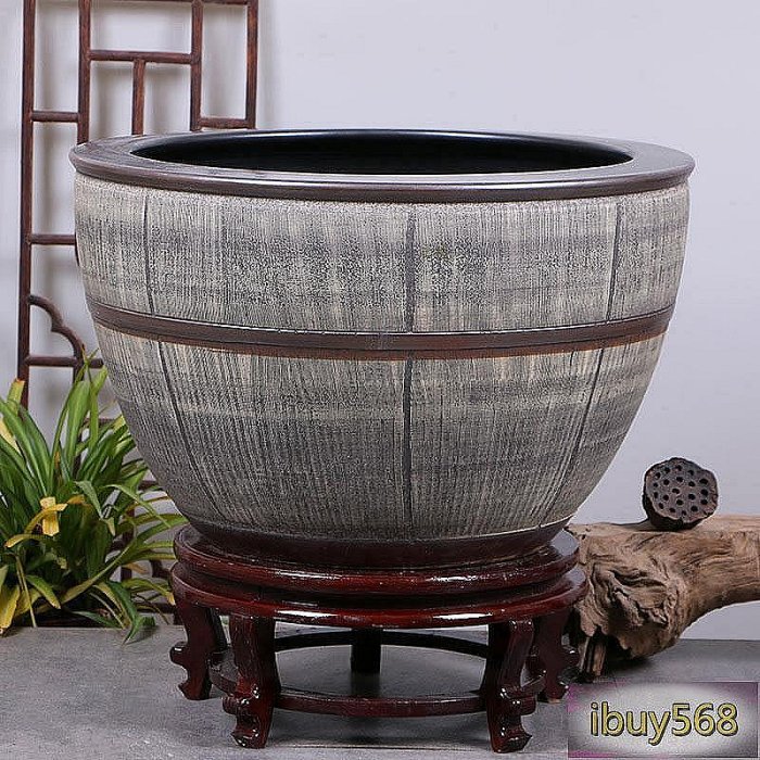 到府陶瓷魚缸蓮花釭金魚荷花釭水養釭大號陶瓷魚缸荷花缸庭院風水缸鎮宅