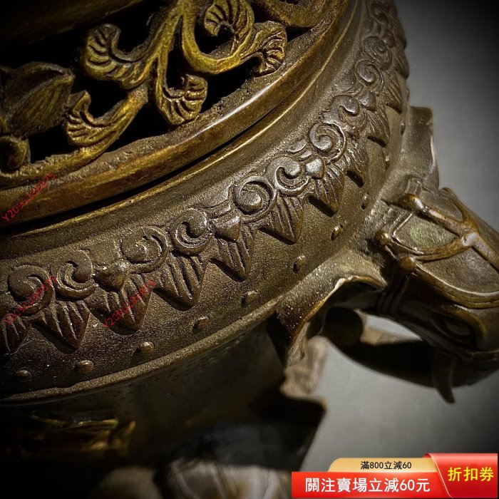 純銅吉祥如意大香爐事事如意八寶八吉祥大象香爐藏式香爐擺件純銅大香爐