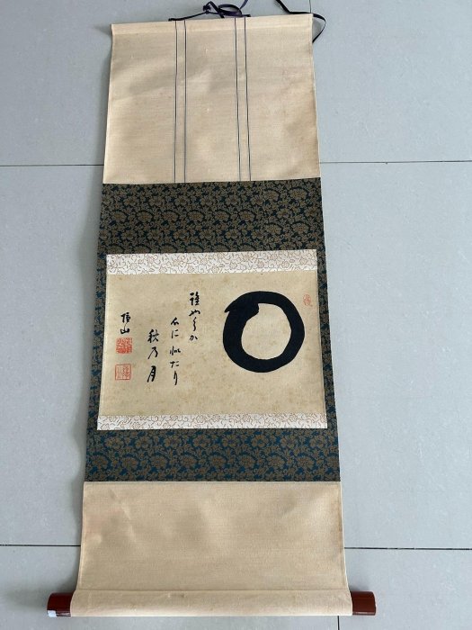 推薦日本古董級茶掛圓相無一物茶道掛軸禪意修身好選品無一物圓相，一筆