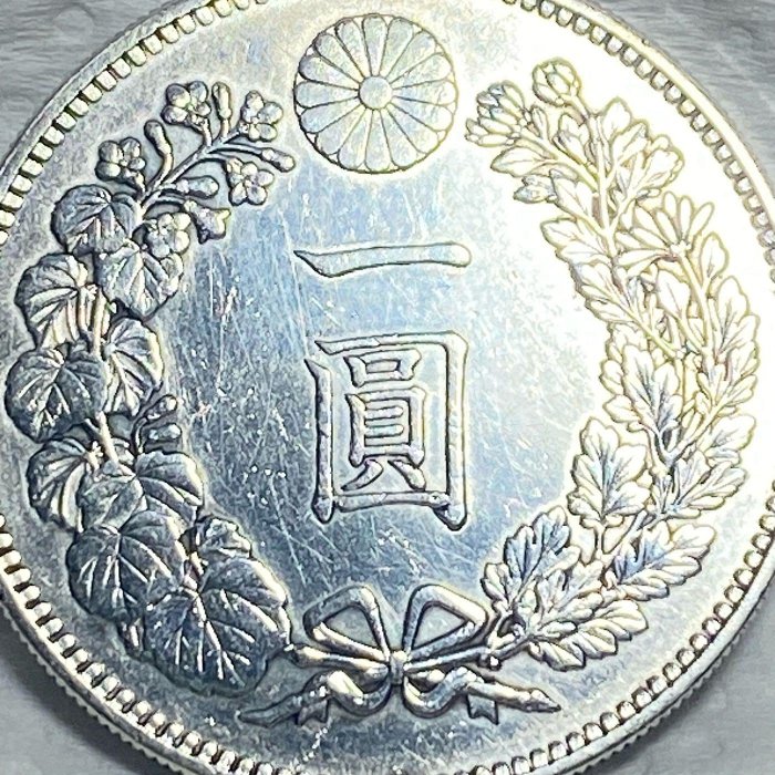 保真】龍銀1895年M28日本明治28年壹元龍銀大日本明治二十八年