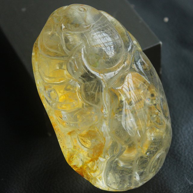 天然水晶原石黃膠花白水晶擺件手把件握件把玩件如意鯉魚適宜收藏316.6g事業旺珠寶玉石首飾飾品運助事業髮多髮絲超級美