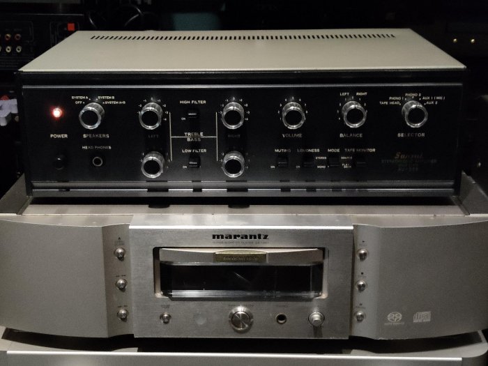 日本製 老山水 SANSUI AU-555 超經典雙聲道美聲綜合擴大機 120V 台灣電壓 有改好香蕉座