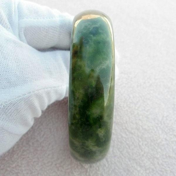 【歡喜心珠寶】【天然和田軟玉碧玉手鐲】玉鐲18.8圍「A貨附保証書」生日節日最佳禮物手環