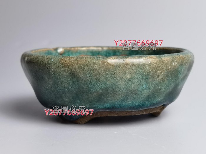 平安東福寺東福寺綠釉手捻盆東福寺的經典釉水大開門內壁有淺窯裂和小坑