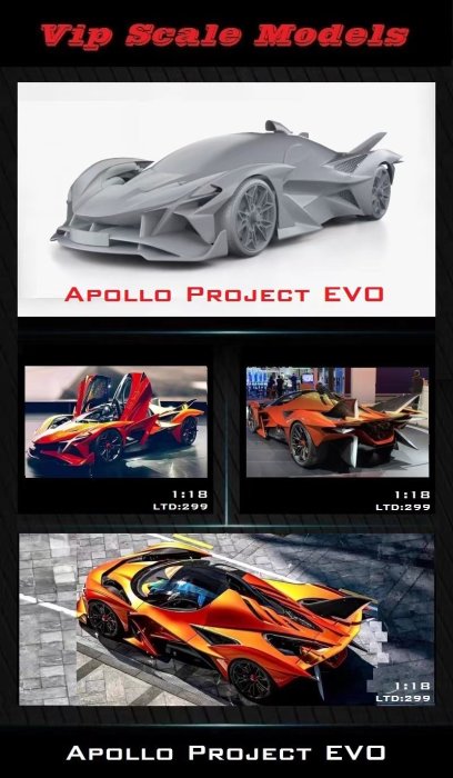 Vip Scale Models 1/18 アポロ PROJECT EVO 2 1/18 Apollo Project Evo Full Carbon | Peako Model