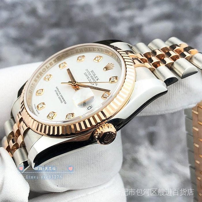 勞力士 Rolex 日誌型男表116231白色盤鑽石刻度日曆自動機械手腕錶 潮流 時尚 休閒 商務 經典 手腕錶錶