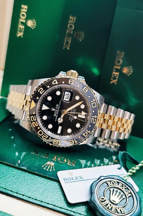 【預定】Rolex126713GRNR 最新GMT 黑灰圈新款半金GMT低調內斂 皮蛋圈沉穩耐看型+經典黑金配色+五珠配戴舒適=💯正龍頭🈶️