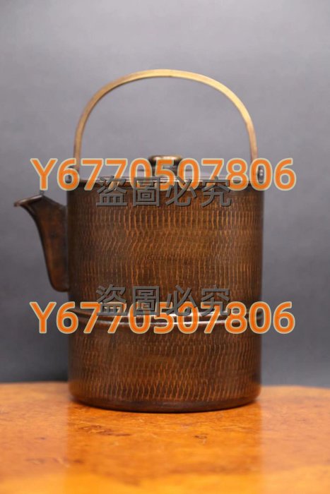 日本茶道具金誠堂制《銅制竹節型銅水注銅壺》 日本古美術古董銅水注