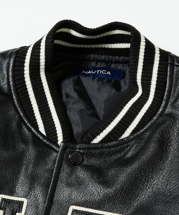 日貨代購CITY】2024AW NAUTICA ARCH LOGO LEATHER AWARD JACKET LOGO 