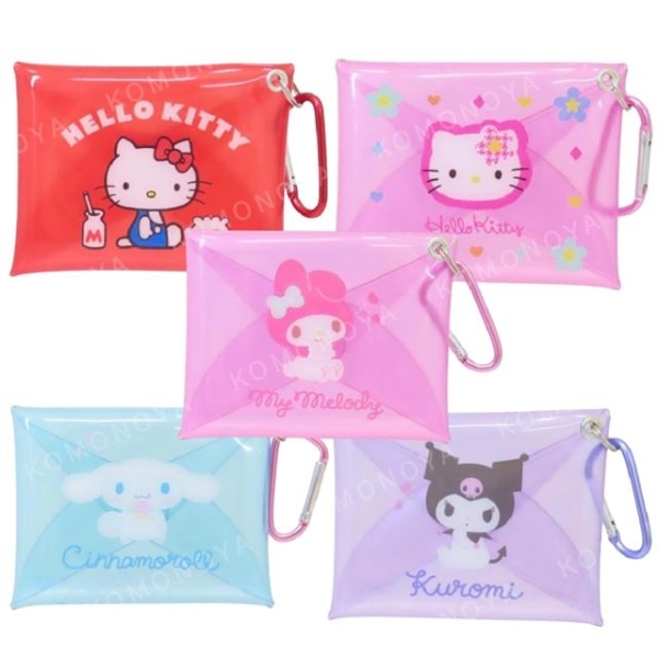 小禮堂 Sanrio 三麗鷗 PVC扣式收納包附扣環 (經典款) Kitty 美樂蒂 大耳狗 酷洛米
