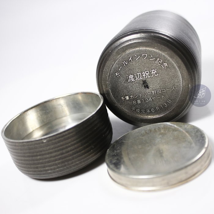 桑園の】日本高級茶道具本錫錫茶罐10cm 同心圓筒形茶罐茶入茶倉S