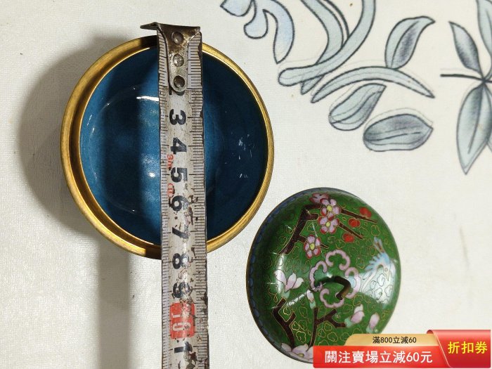 清民國景泰藍掐絲琺瑯銅胎小蓋合品相非常好傳統風格桃花飛燕圖舊藏古董