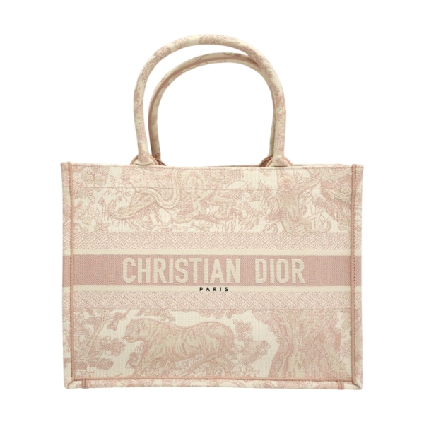 Dior 迪奧Book Tote 手提包 粉色 刺繡帆布 M1296ZTDT M31I 【二手名牌BRAND OFF】