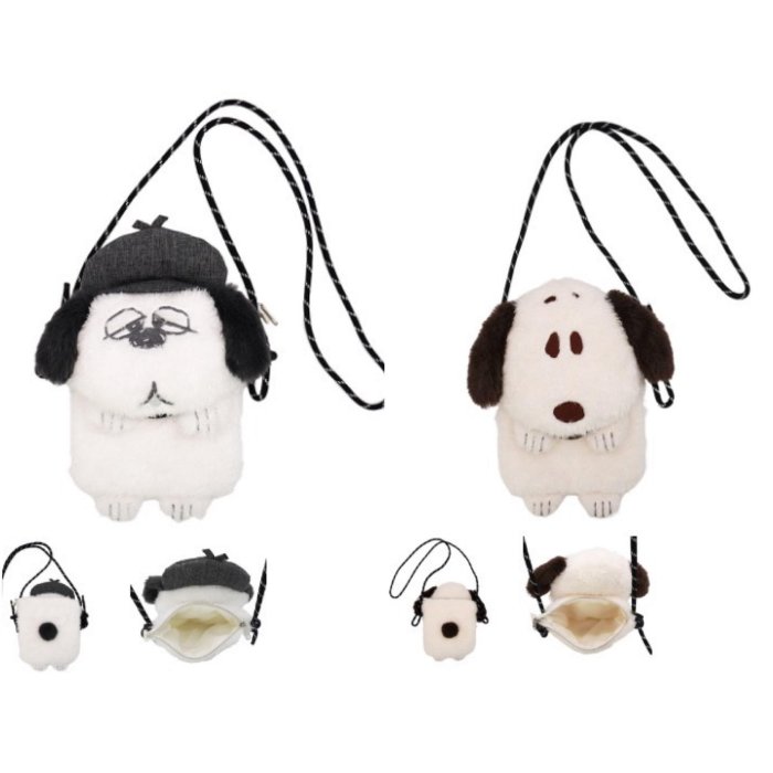 ＊日式雜貨館＊日本限定 史努比 olaf 歐拉夫 造型斜背包 斜背包 造型包 Peanuts 復古色系 造型包包 拉鍊包