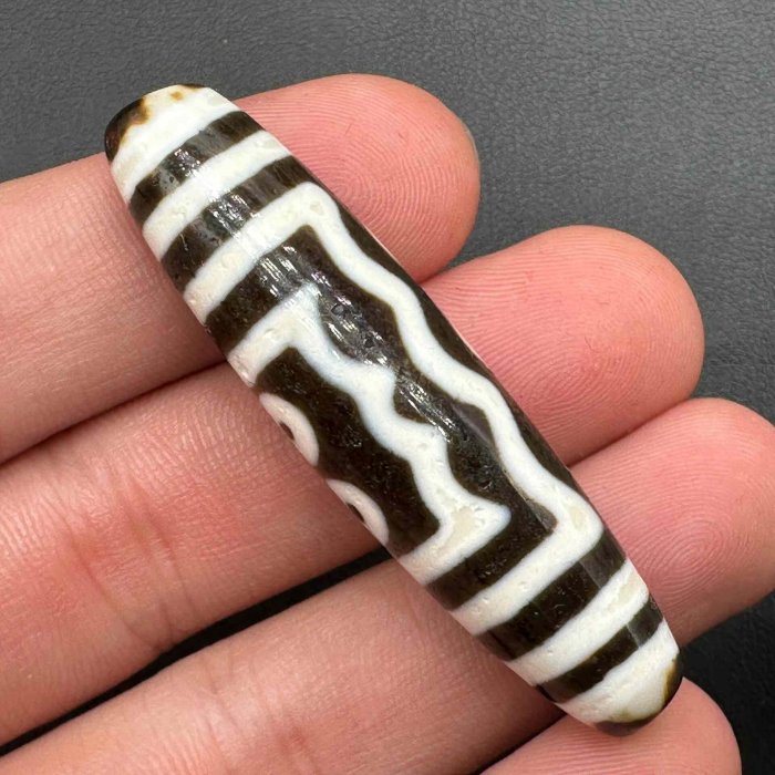 嚴選臺灣工藝藏傳古法手工五眼天珠，尺寸mm A5 推薦西藏老料打造積極