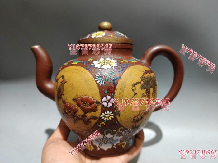 ★筆筒　宜興紫砂　徳盛　金鼎商標★