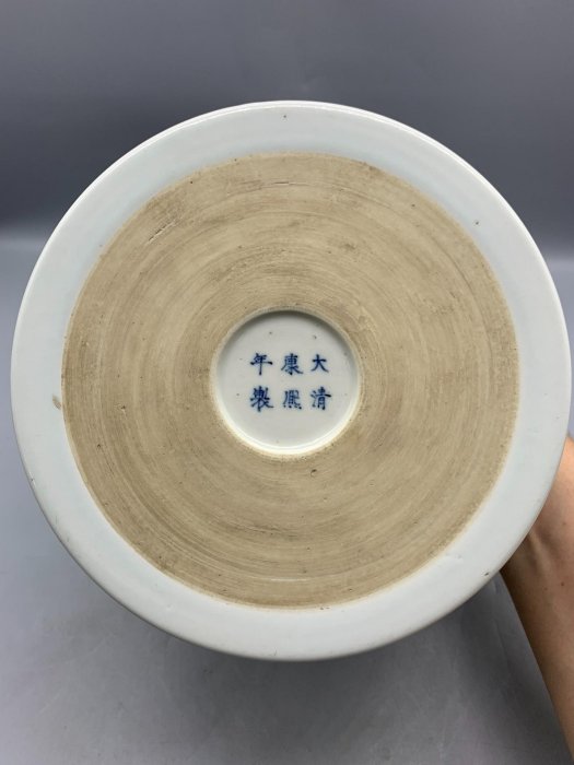康熙年制青花人物故事筆筒限量古董瓷藝老物件收藏品老瓷器清代康熙青花
