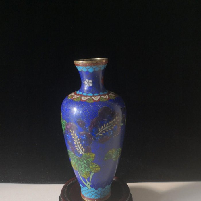 日本景泰藍花瓶古董七寶燒擺件經典銅胎掐絲琺瑯彩藝術品動感實拍圖案