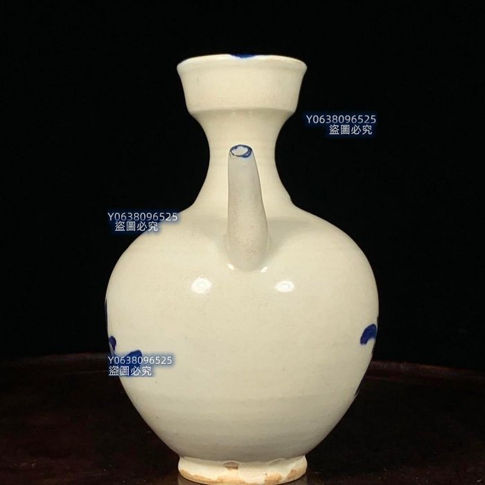 唐邢窯青花水注，高12.5直徑8.5cm，100433 官窯汝瓷建窯【古雲