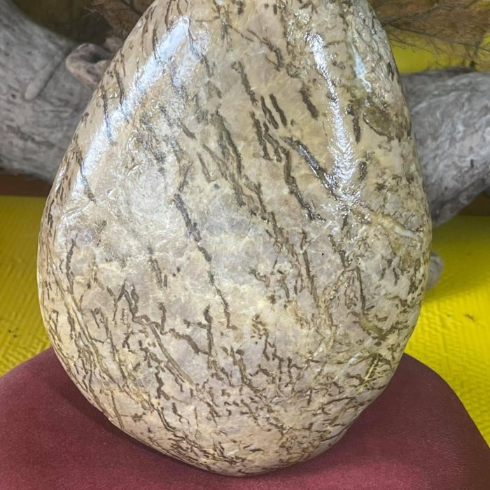 海洗黃虎皮水玉絕美大品觀賞石樹化玉化石古骨董古文玩名家壺中國台灣