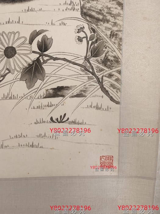 近代名家于非闇花鳥卷軸，材質宣紙，畫芯尺寸39/98厘米，包手繪舊藏