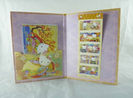 【震撼精品百貨】Hello Kitty 凱蒂貓~和風限量紀念絕版郵票&明信片組合
