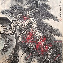 A 黎雄才紙本山水立軸畫心尺寸67.5x137.5厘米舊藏字畫收藏【愛藏