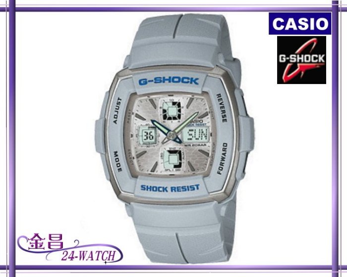 CASIO G-SHOCK # G-351-8A 台灣CASIO公司貨方形四眼電子錶(灰)＊24 