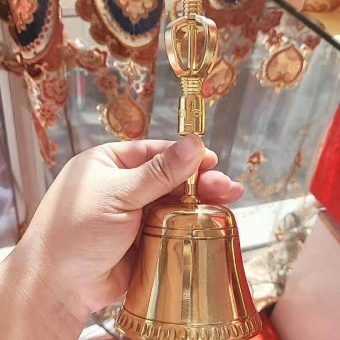 銅製 法器 三清三叉太極八卦鈴 手揺鈴 開運 風水 招財 置物 工芸品 銅製 法器 三清三叉太極八卦鈴 手揺鈴 開運 風水 招財 置物 工芸品