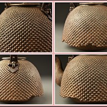 勇福堂》】日本茶道具－十二代鈴木忠兵衛造【南部型霰地紋尾垂蟲喰摘鐵